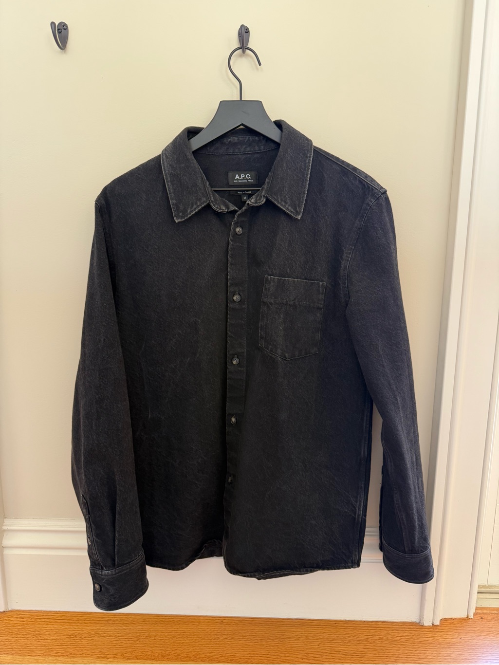 A.P.C. Washed Black Denim Shirt Jacket
